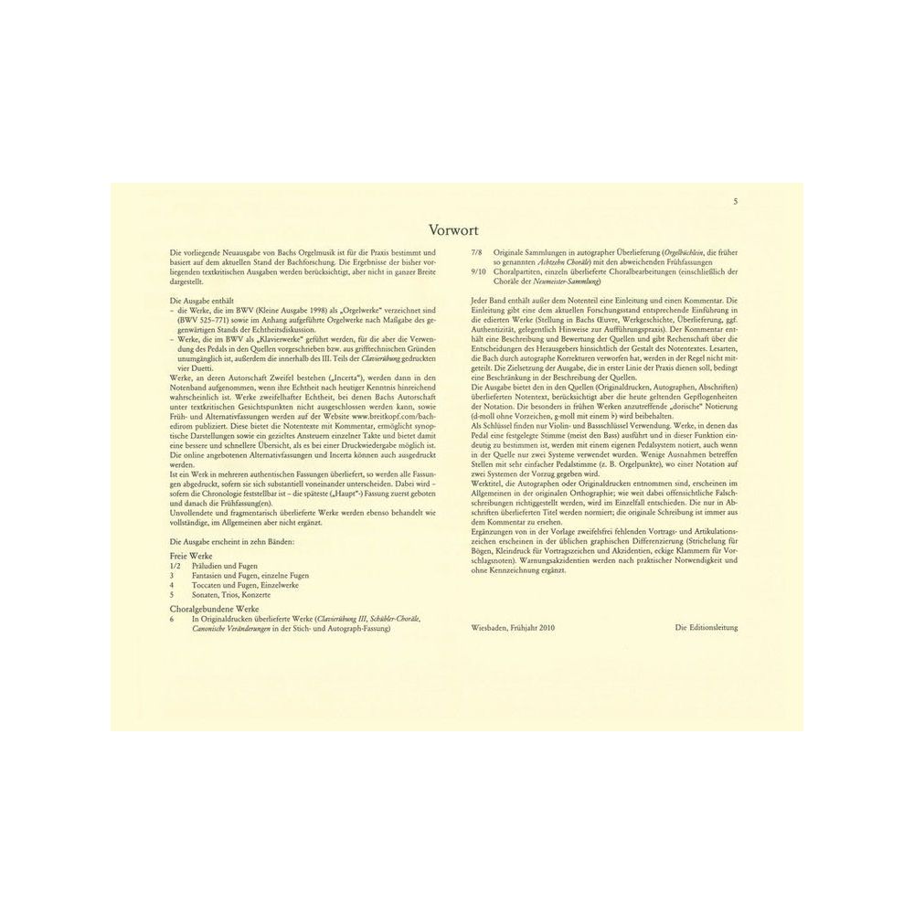 Breitkopf & Härtel Bach Sämtliche Orgelwerke 2 – Thomann Ireland