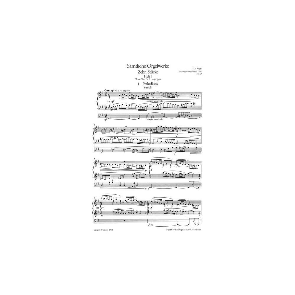 Breitkopf & Härtel Reger Sämtliche Orgelwerke – Thomann Ireland
