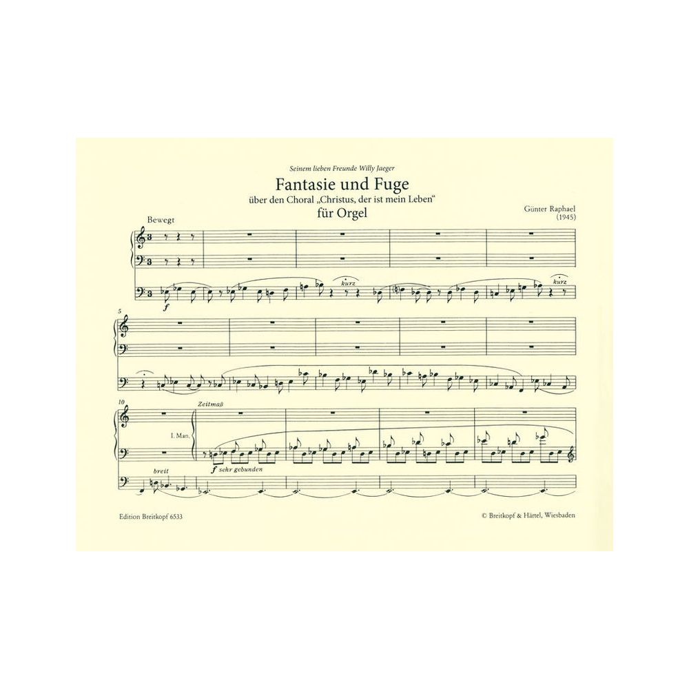 Breitkopf & Härtel Raphael Fantasie und Fuge – Thomann Ireland