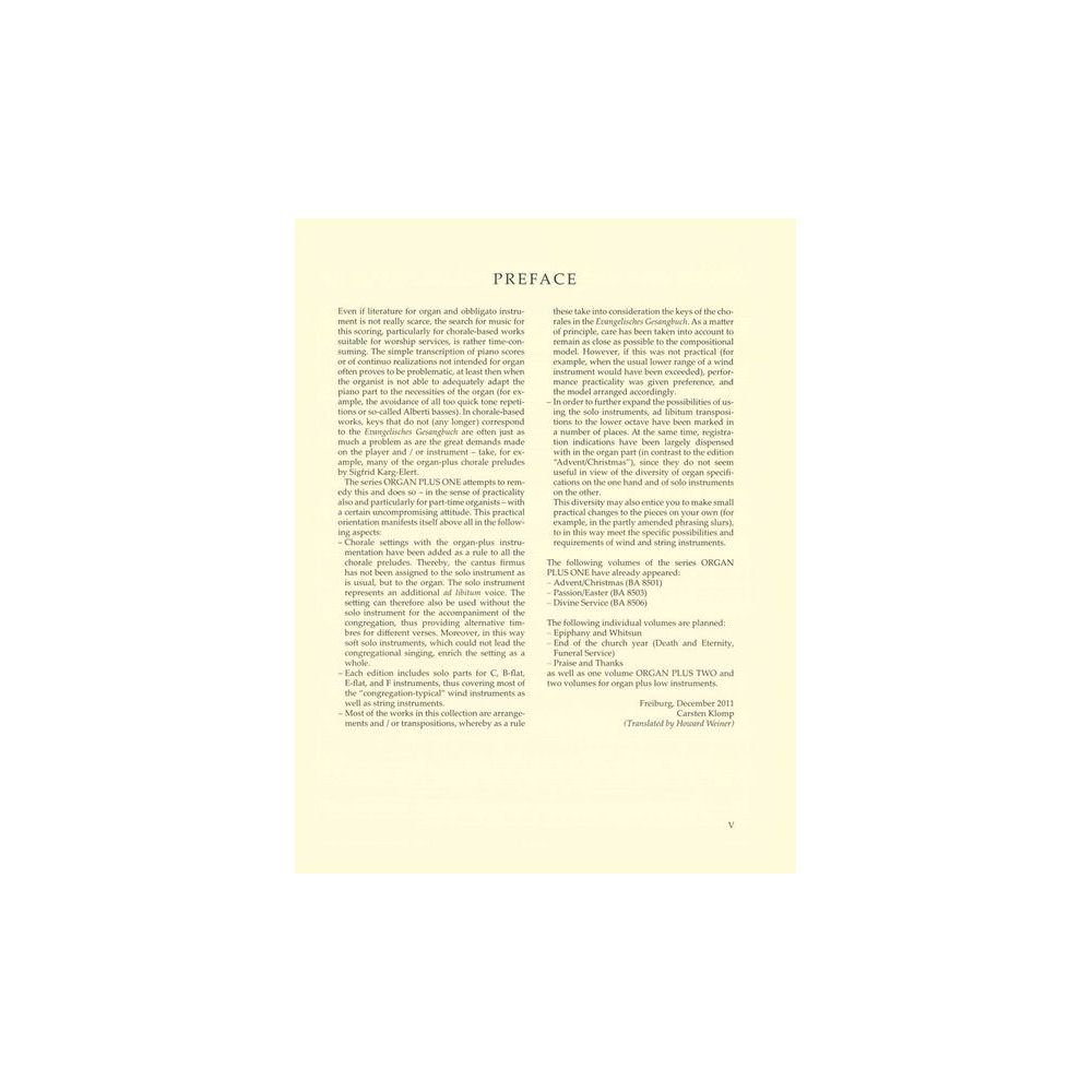 Bärenreiter Organ Plus One Abendmahl – Thomann Ireland