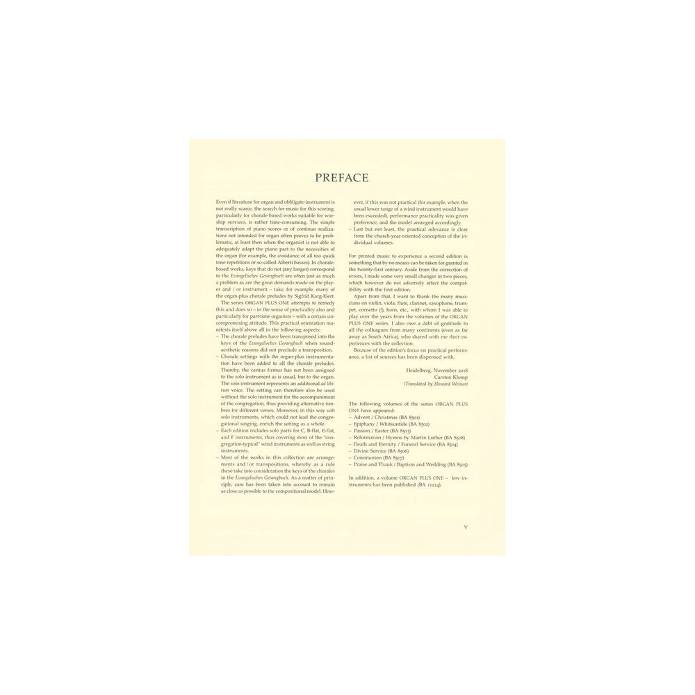 Bärenreiter Organ Plus One Christmas – Thomann Ireland