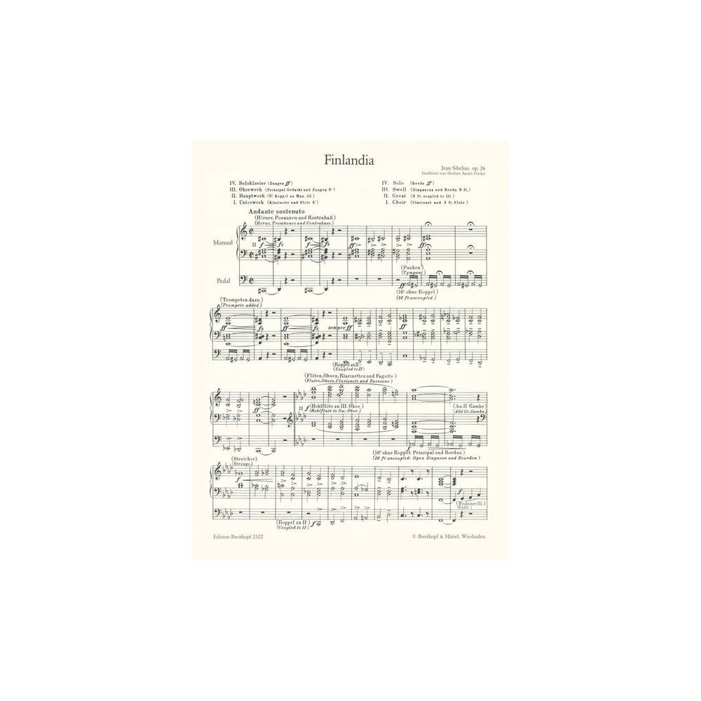 Breitkopf & Härtel Sibelius Finlandia Orgel – Thomann Ireland