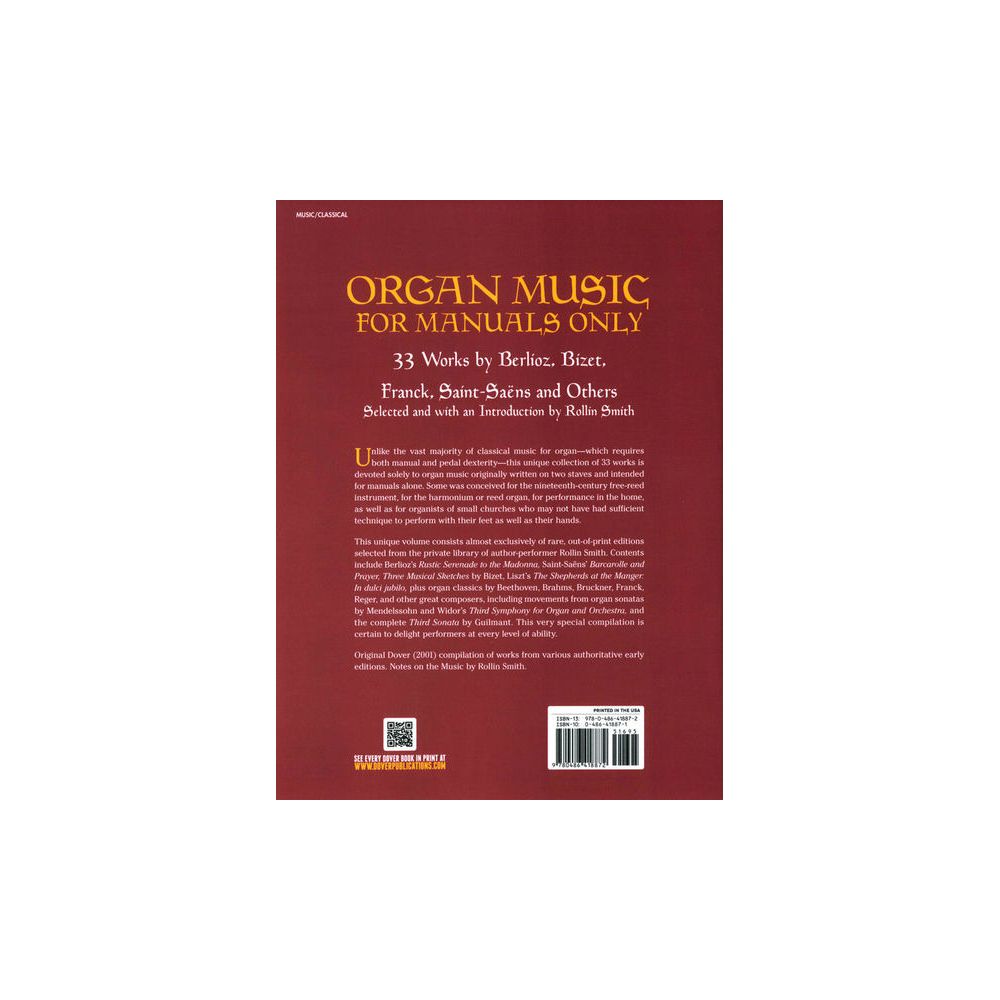 Dover Publications Organ Music for Manuals Only – Thomann Ireland