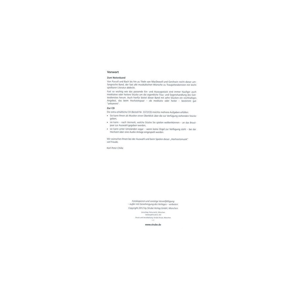 Strube Verlag Hochzeit – Thomann Ireland