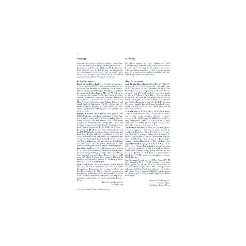 Heinrichshofen Verlag Altfranzösische Orgelmusik – Thomann Ireland