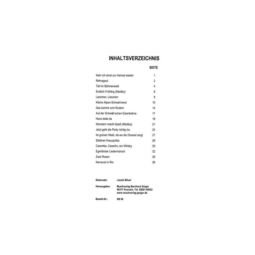 Musikverlag Geiger Wirtshausmusik 2 – Thomann Ireland
