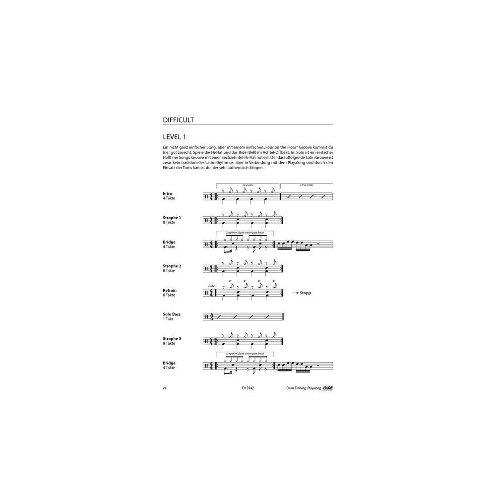 Hage Musikverlag Drum Training Playalong – Thomann Ireland