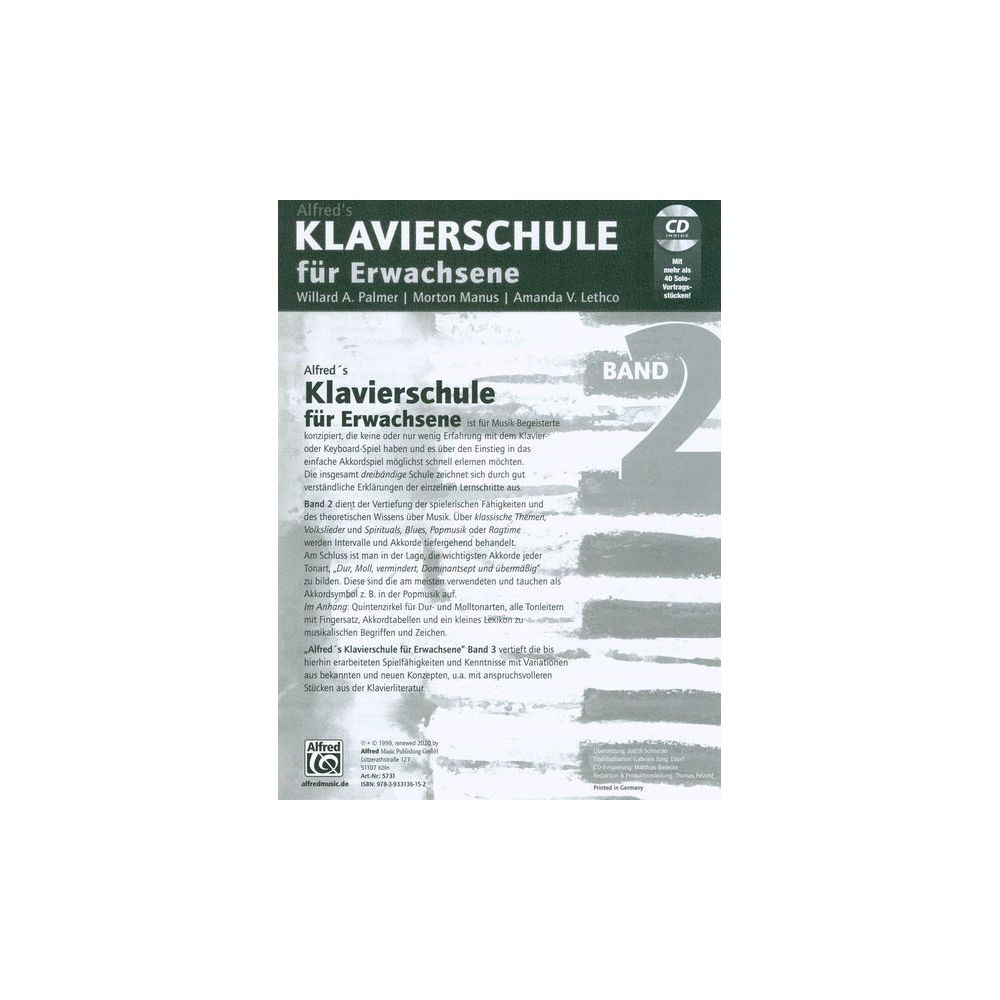 Alfred Music Publishing Klavierschule für Erwachsene 2 – Thomann Ireland