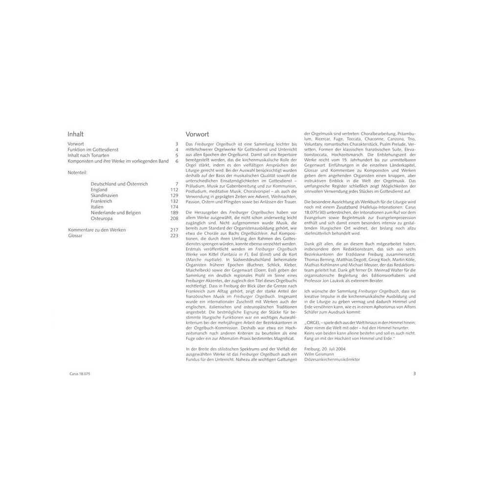 Carus Verlag Freiburger Orgelbuch – Thomann Ireland