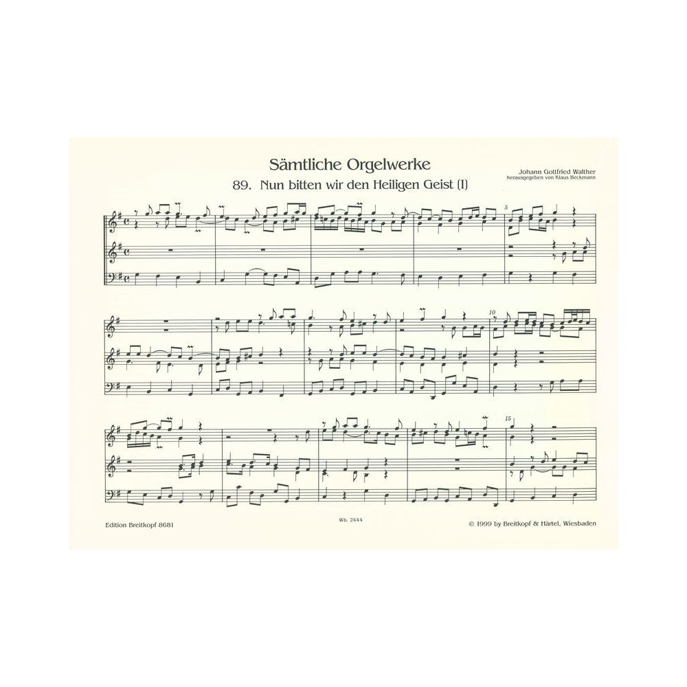 Breitkopf & Härtel Walther Sämtliche Orgelwerke 4 – Thomann Ireland