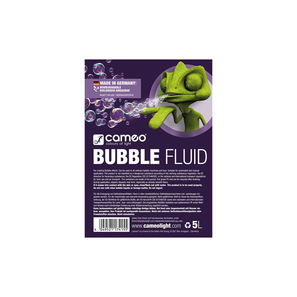 Cameo Bubble Fluid 5L – Thomann Ireland