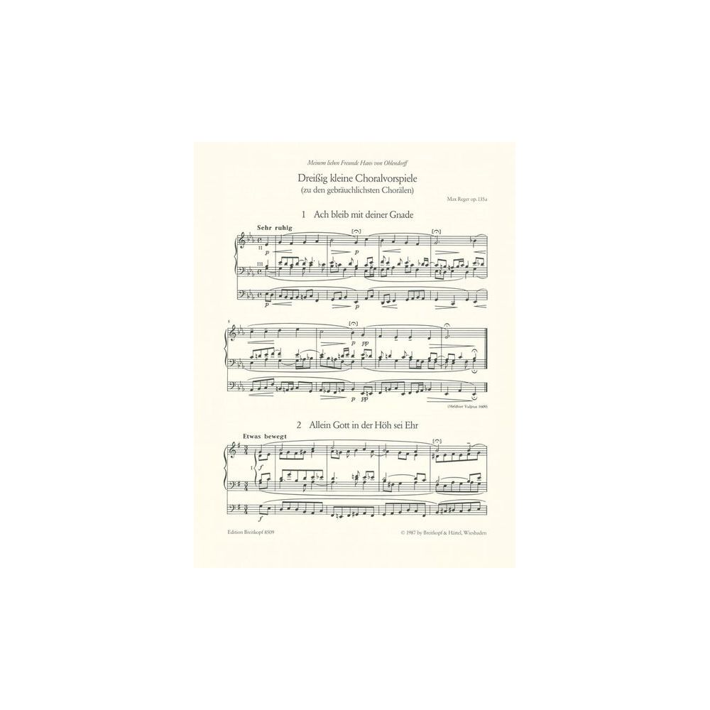 Breitkopf & Härtel Reger Dreißig kleine Choral – Thomann Ireland