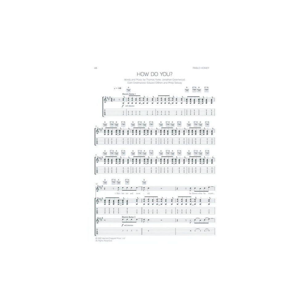 Faber Music Radiohead Guitar Songbook – Thomann Ireland