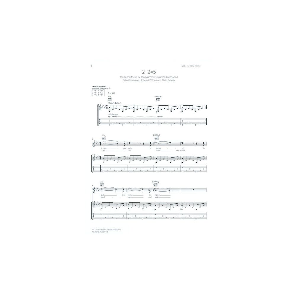 Faber Music Radiohead Guitar Songbook – Thomann Ireland