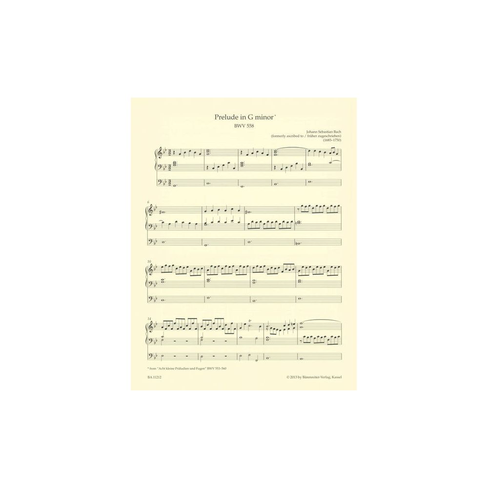 Bärenreiter An Easy Bach Organ Album – Thomann Ireland