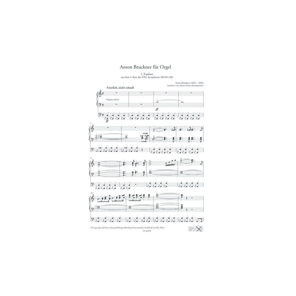 Doblinger Musikverlag Anton Bruckner for Orgel – Thomann Ireland