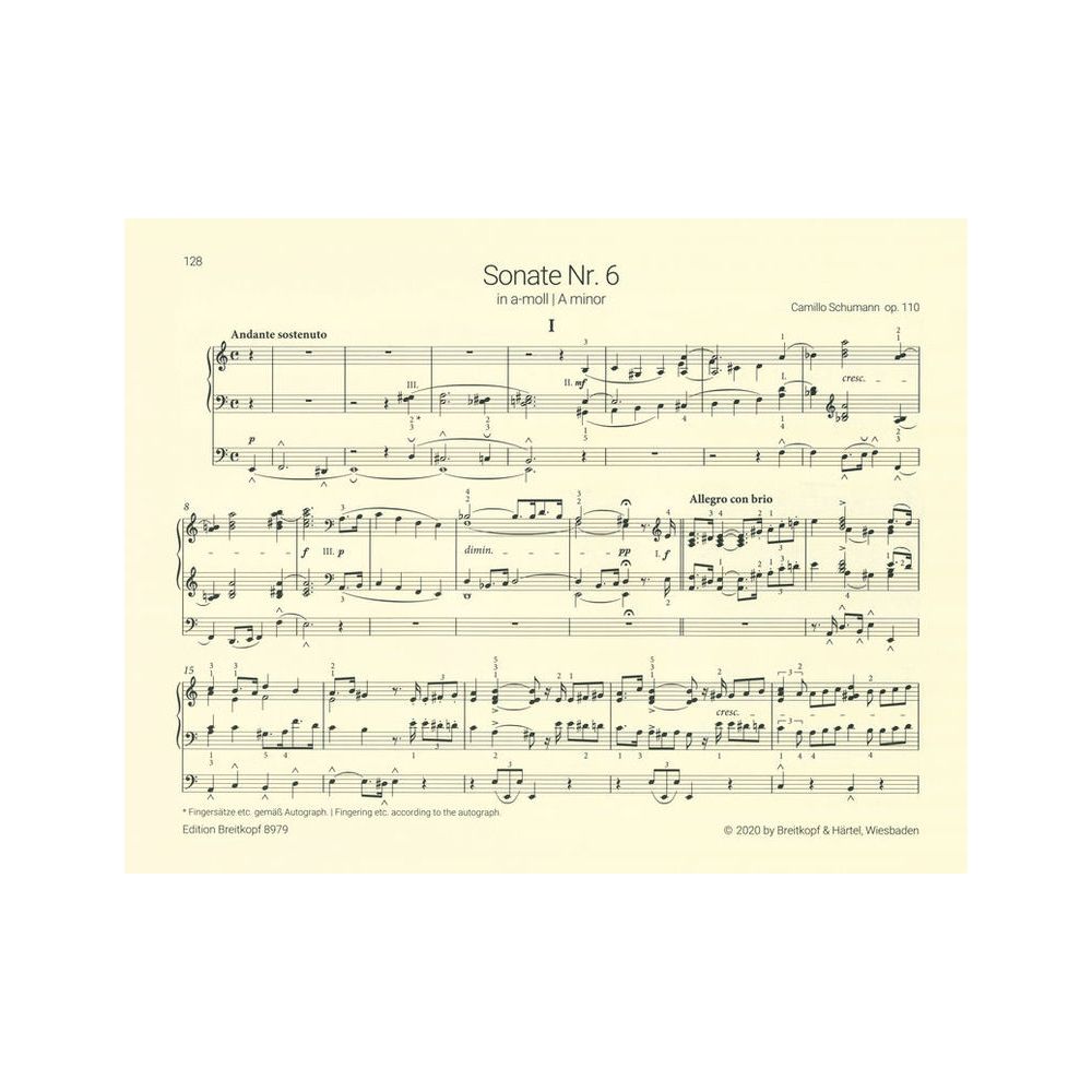 Breitkopf & Härtel Camillo Schumann Orgelsonaten – Thomann Ireland