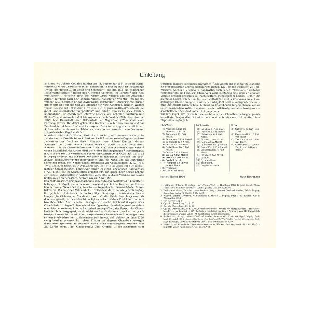 Breitkopf & Härtel Walther Sämtliche Orgelwerke 4 – Thomann Ireland