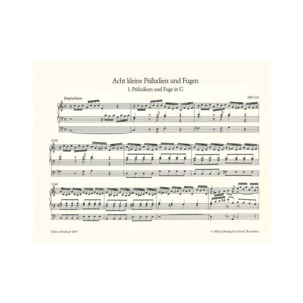Breitkopf & Härtel Bach Acht Präludien und Fugen – Thomann Ireland