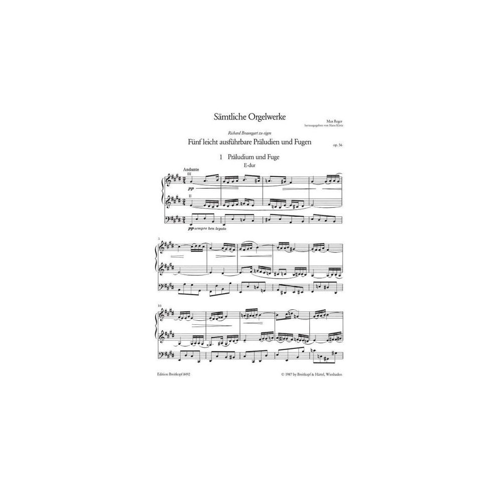 Breitkopf & Härtel Reger Sämtliche Orgelwerke – Thomann Ireland