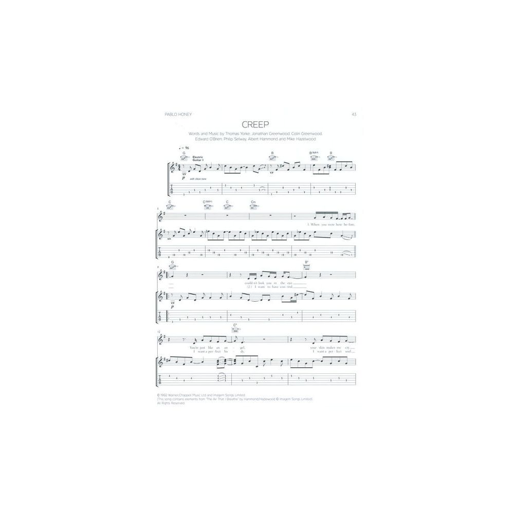 Faber Music Radiohead Guitar Songbook – Thomann Ireland