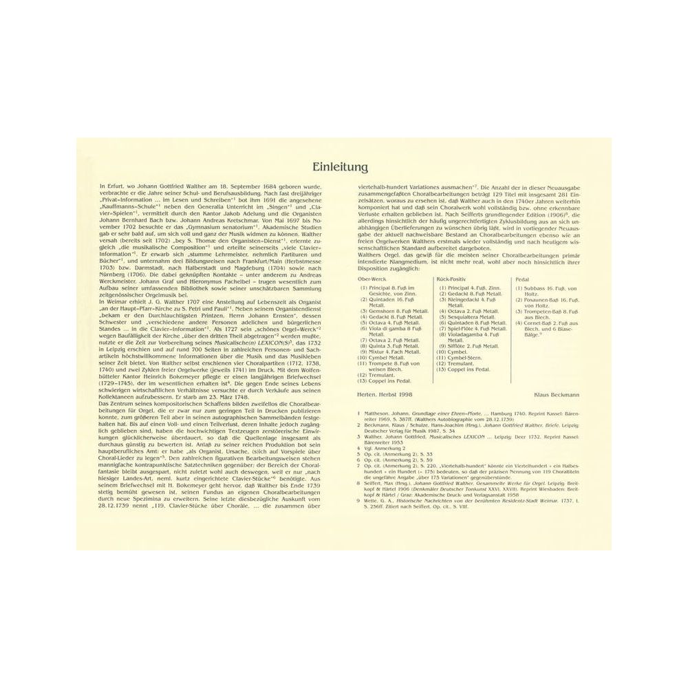 Breitkopf & Härtel Walther Sämtliche Orgelwerke 3 – Thomann Ireland