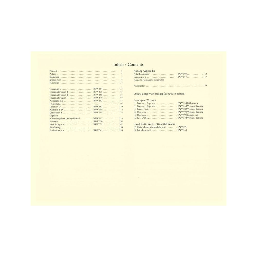 Breitkopf & Härtel Bach Sämtliche Orgelwerke – Thomann Ireland