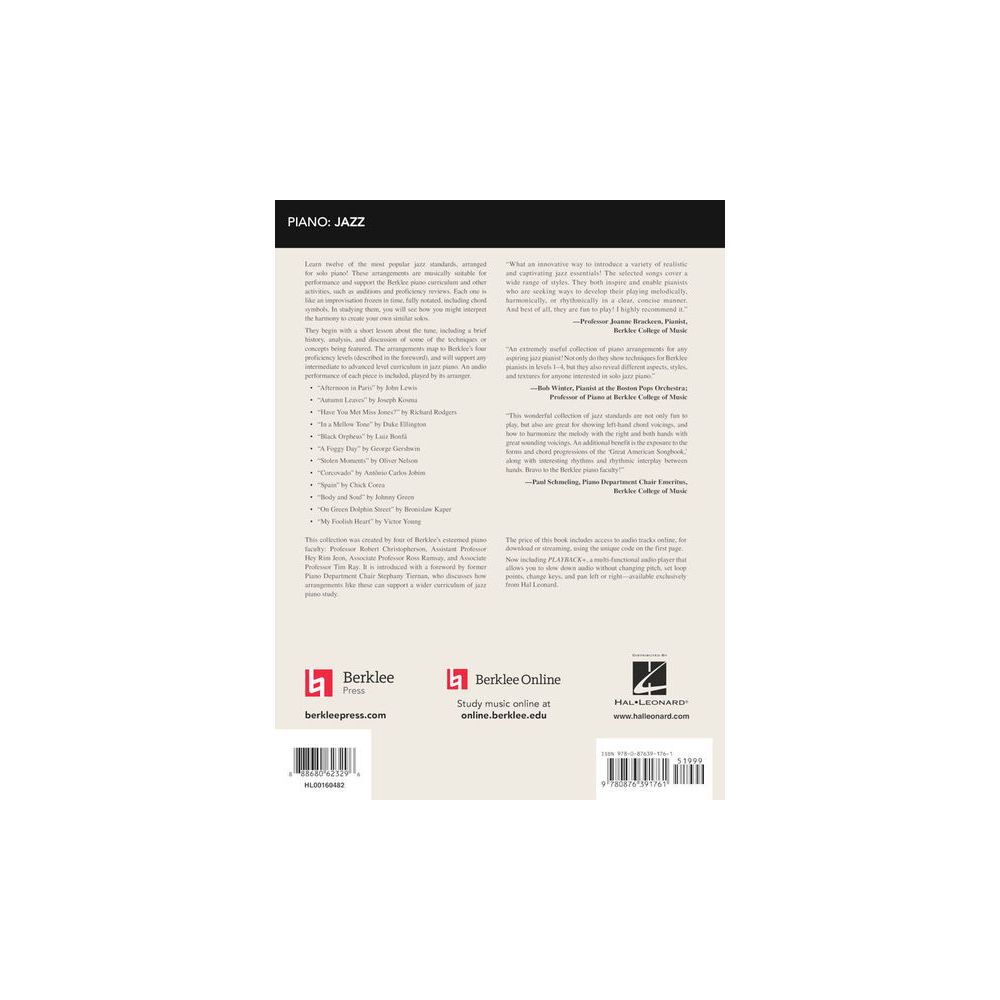 Berklee Press Jazz Standards for Solo Piano – Thomann Ireland