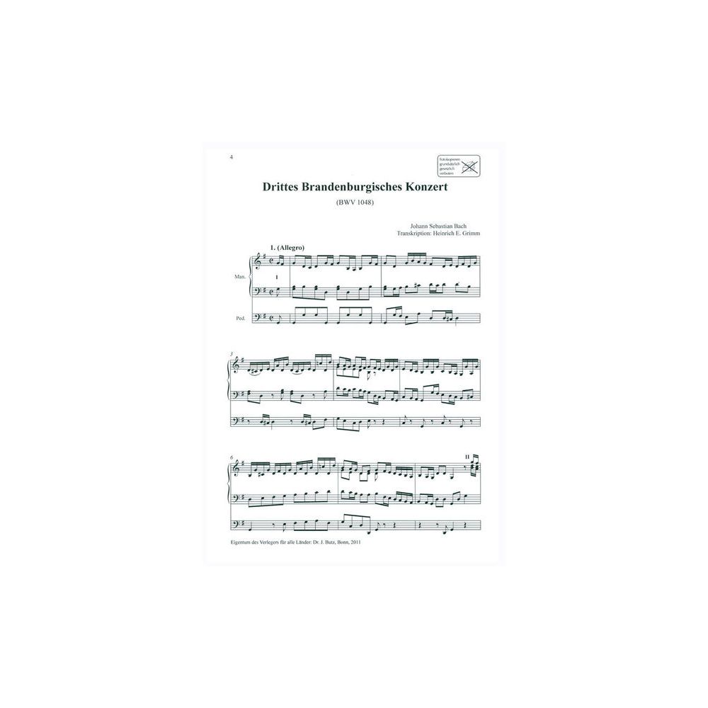 Dr. J. Butz Musikverlag Brandenburgisches Konzert 3 – Thomann Ireland