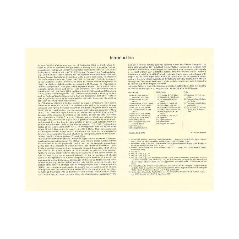 Breitkopf & Härtel Walther Sämtliche Orgelwerke 3 – Thomann Ireland