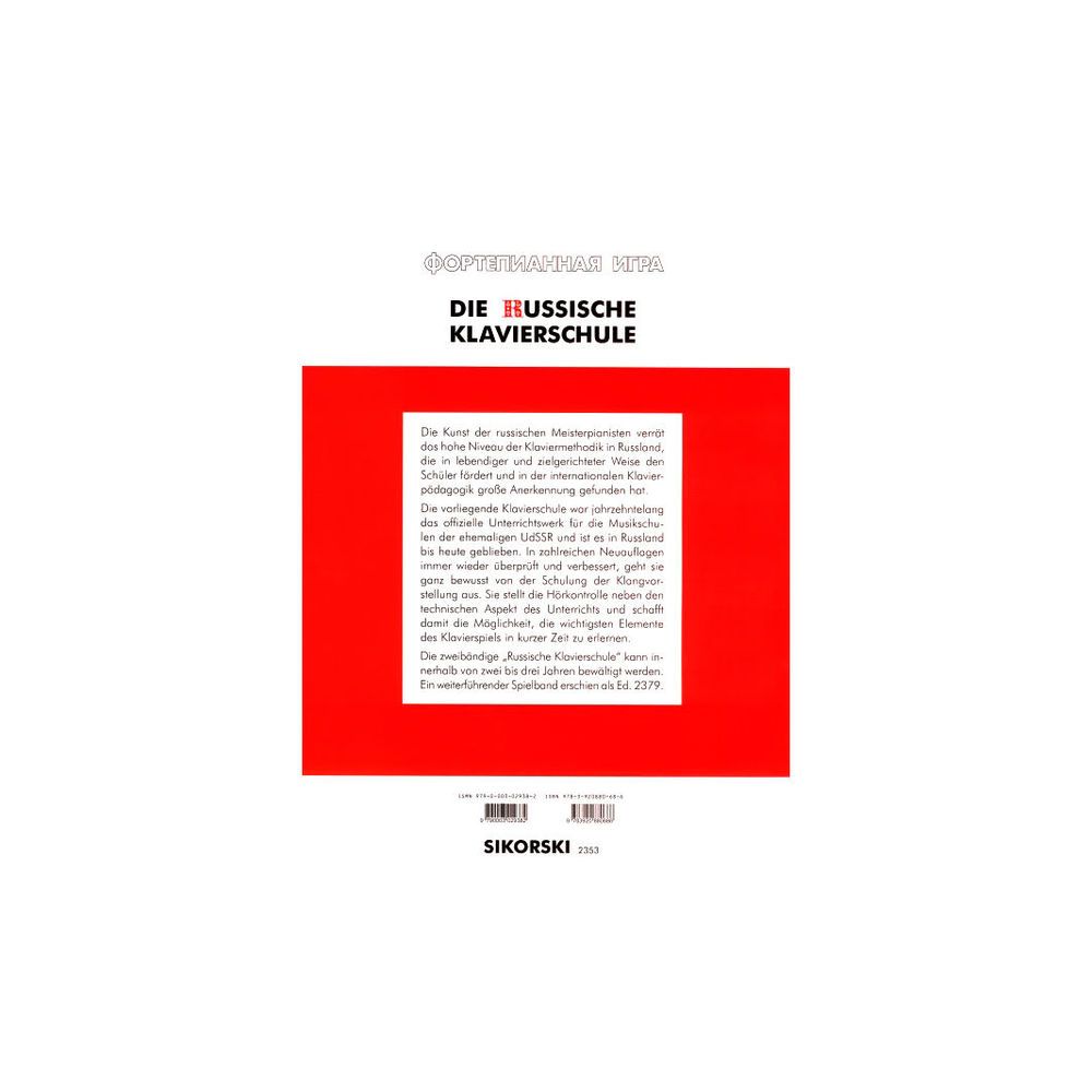 Sikorski Musikverlage Russische Klavierschule 1 – Thomann Ireland