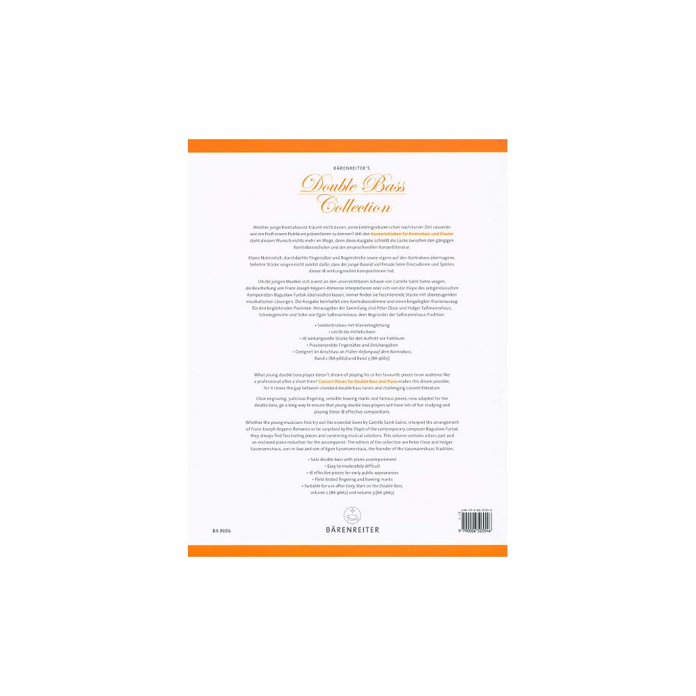 Bärenreiter Concert Pieces Double Bass – Thomann Ireland