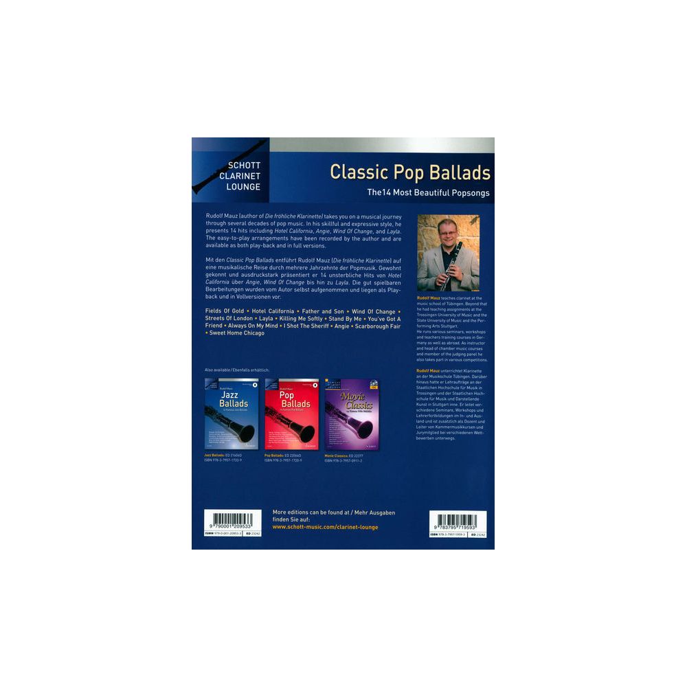 Schott Classic Pop Ballads Clarinet – Thomann Ireland