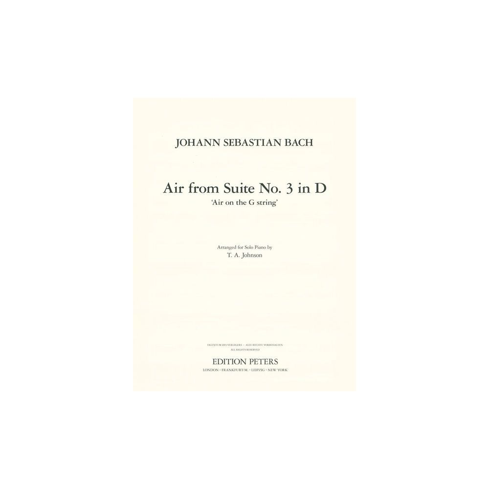 Edition Peters Bach Air D