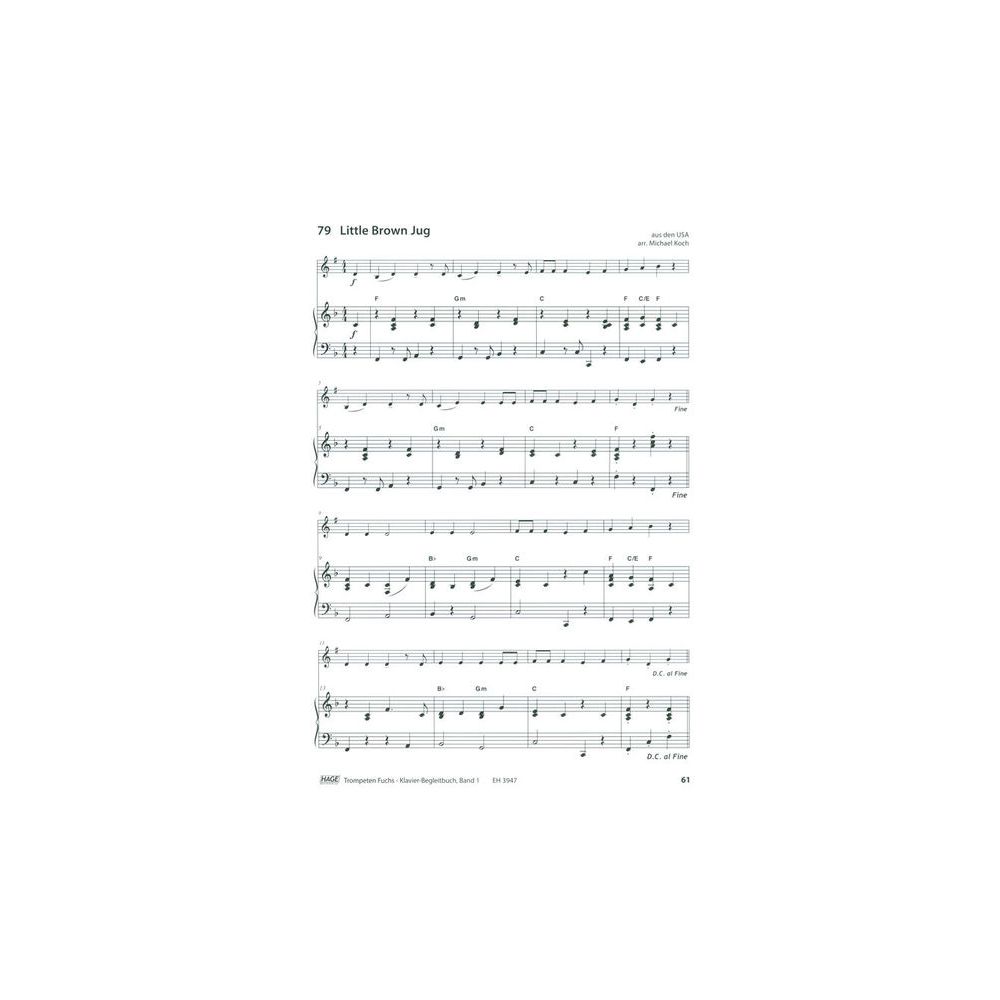 Hage Musikverlag Trompeten Fuchs Klavierbuch – Thomann Ireland