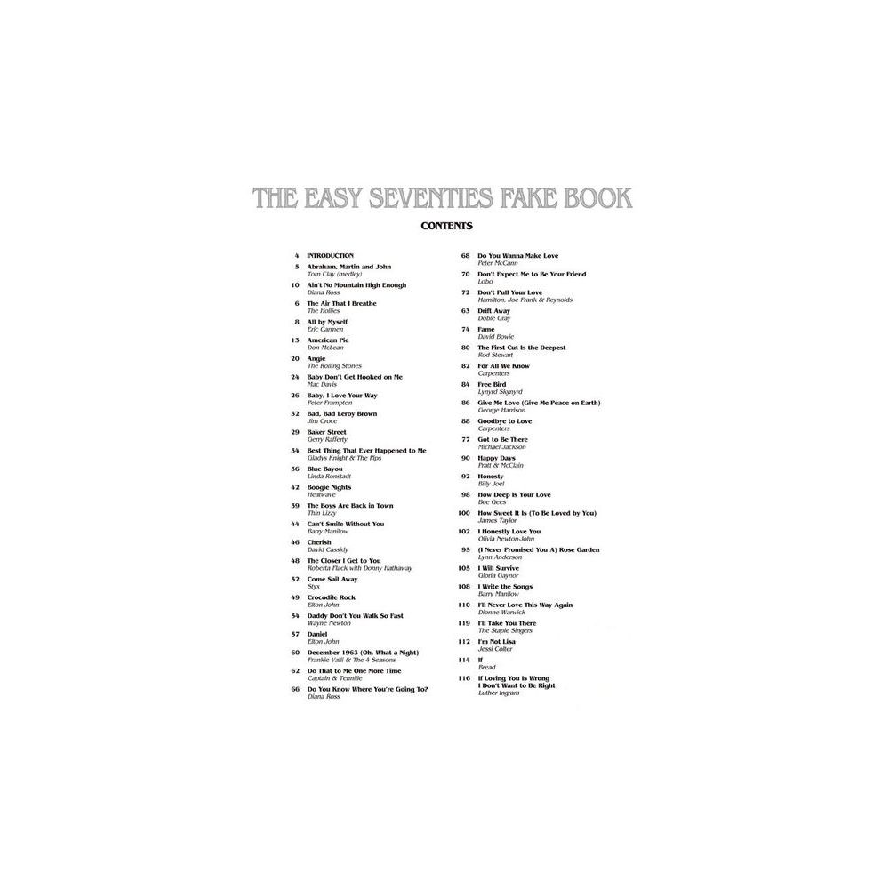 Hal Leonard The Easy Seventies Fake Book – Thomann Ireland