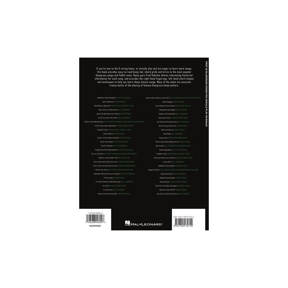 Hal Leonard 50 First Bluegrass Songs Banjo – Thomann Ireland