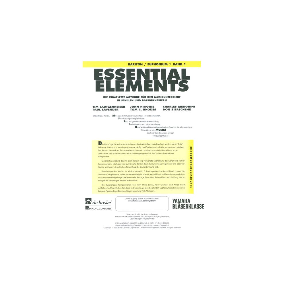 De Haske Essential Elements Baritone 1 – Thomann Ireland