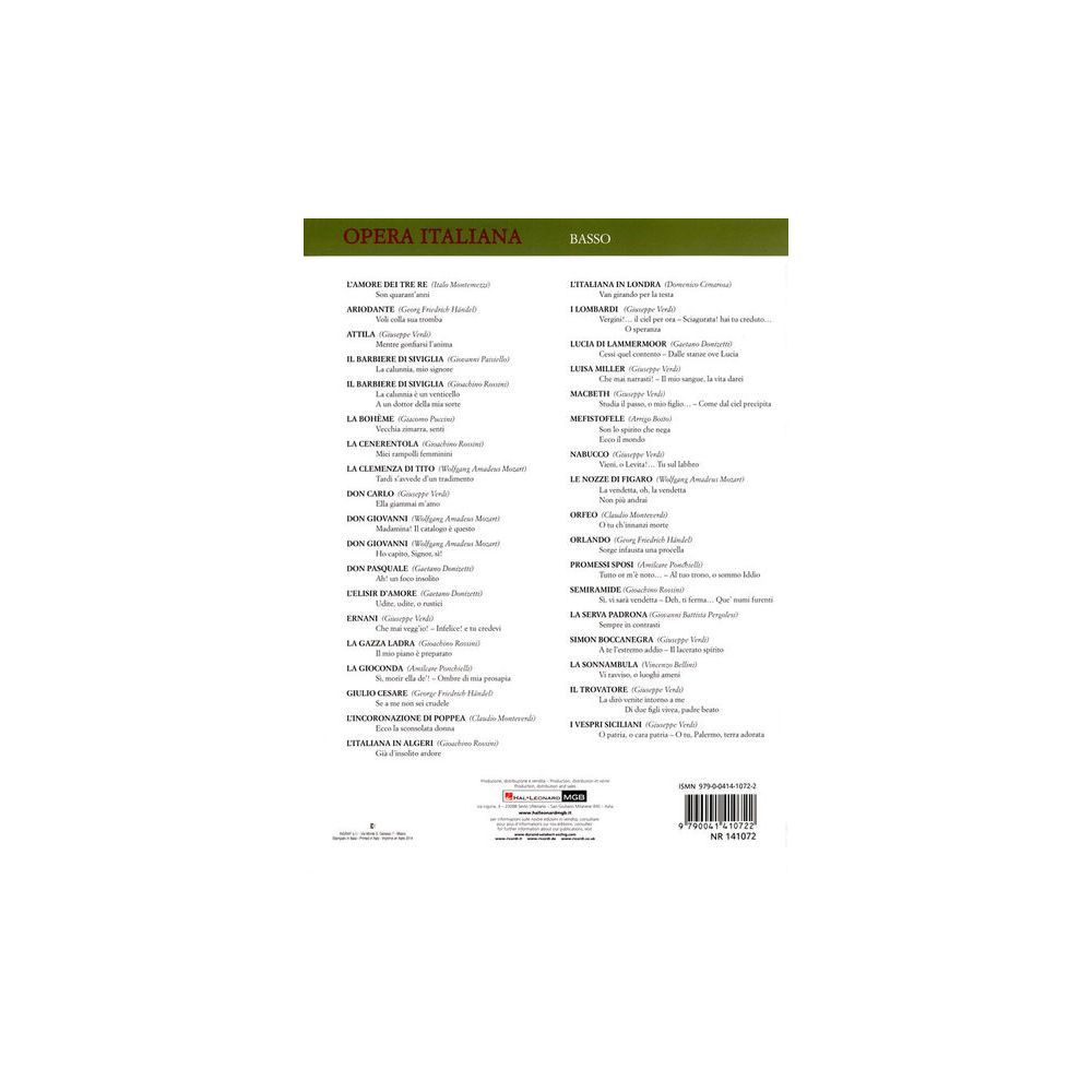 Ricordi Opera Italiana Bass – Thomann Ireland