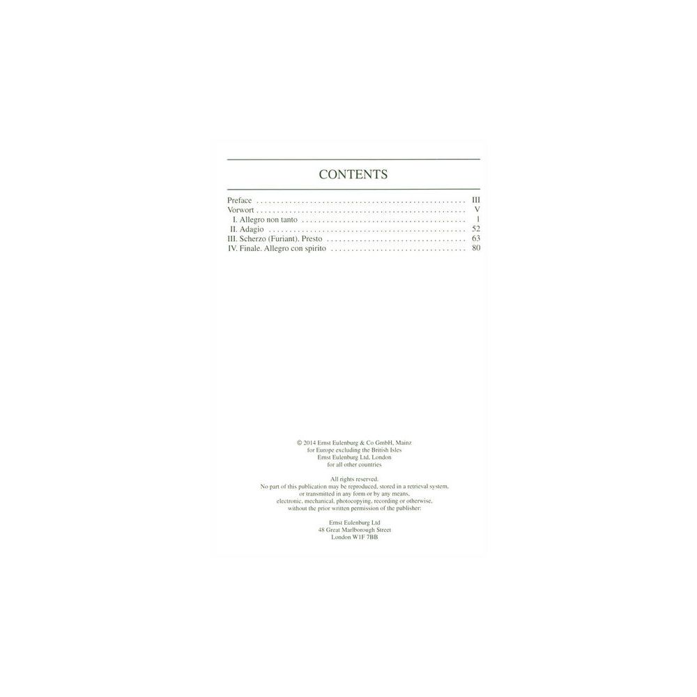 Edition Eulenburg Dvorak Sinfonie Nr. 6 D