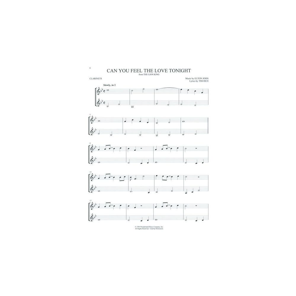 Hal Leonard Disney Songs For Two Clarinet – Thomann Ireland