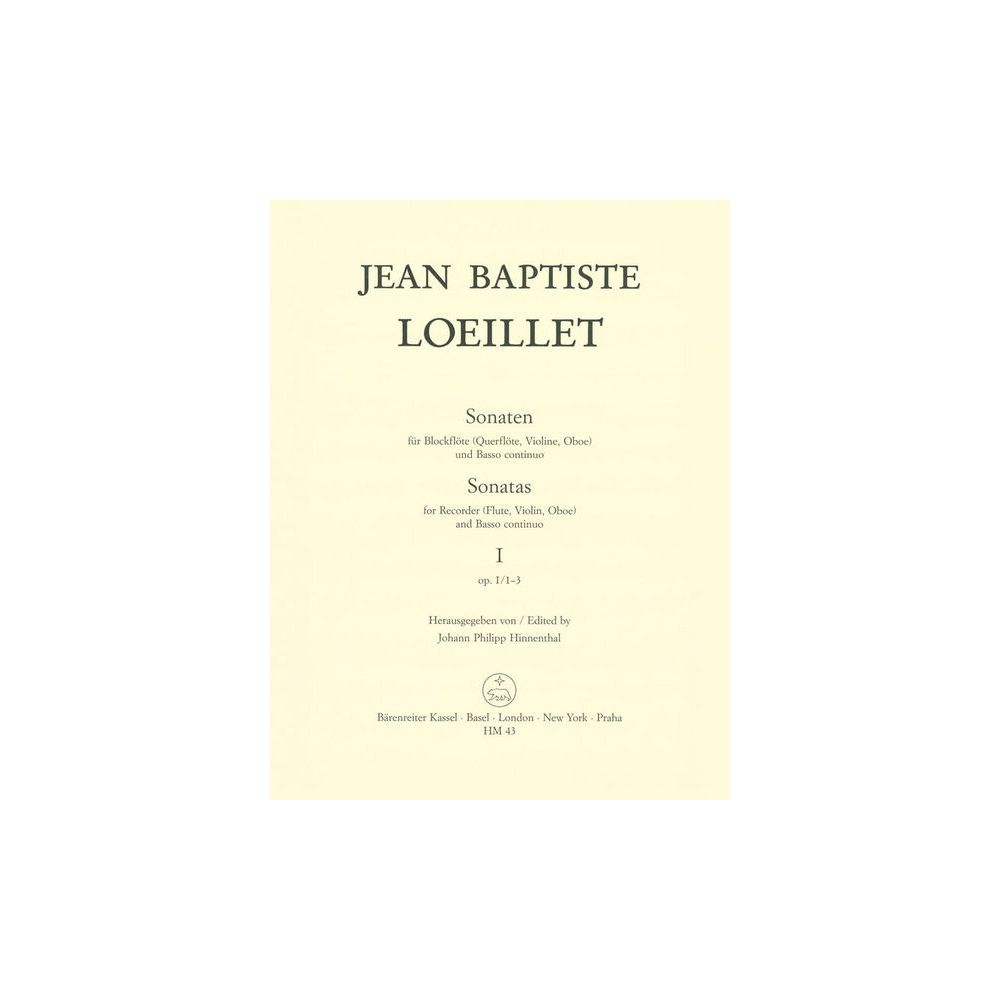 Bärenreiter Loeillet de Gant Sonaten op.1 – Thomann Ireland