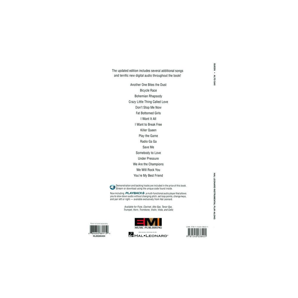 Hal Leonard Queen Alto Sax Play