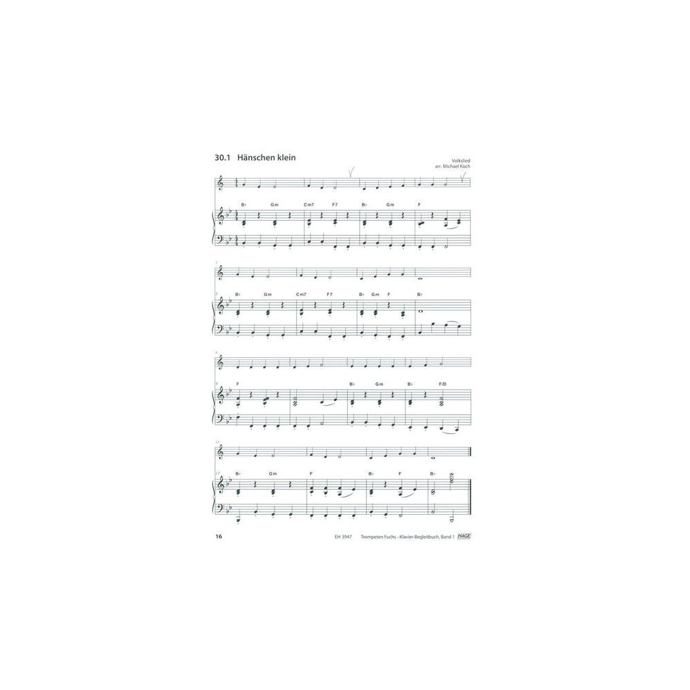 Hage Musikverlag Trompeten Fuchs Klavierbuch – Thomann Ireland