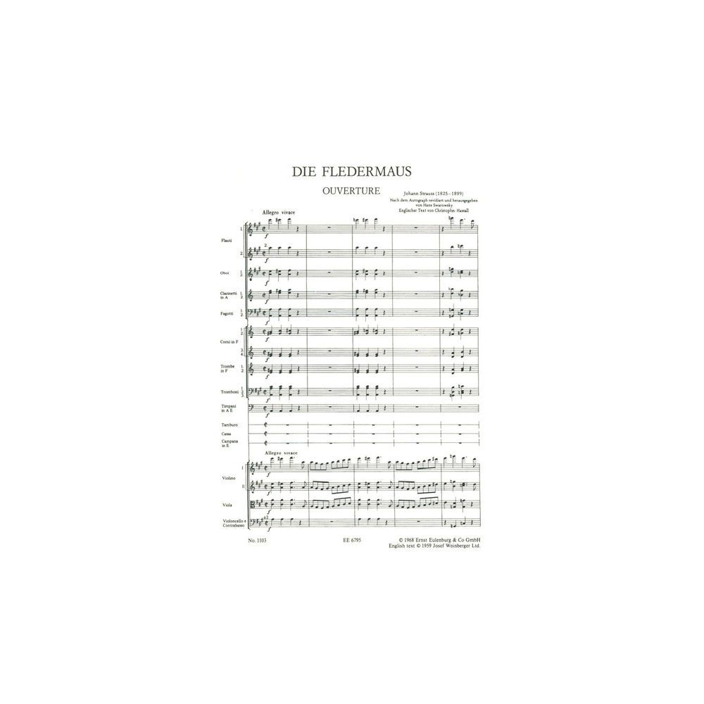 Edition Eulenburg Johann Strauss Die Fledermaus – Thomann Ireland