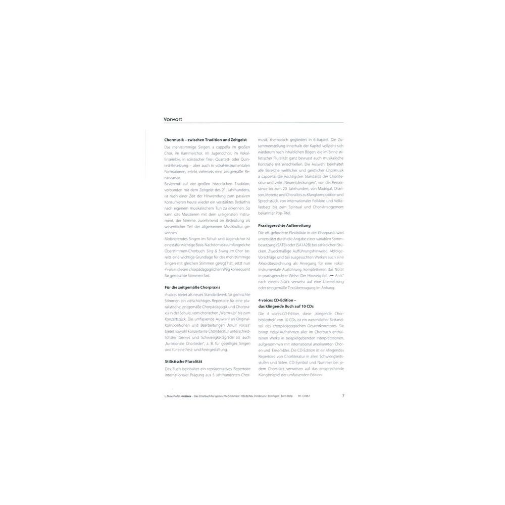 Helbling Verlag 4 Voices Chorbuch – Thomann Ireland
