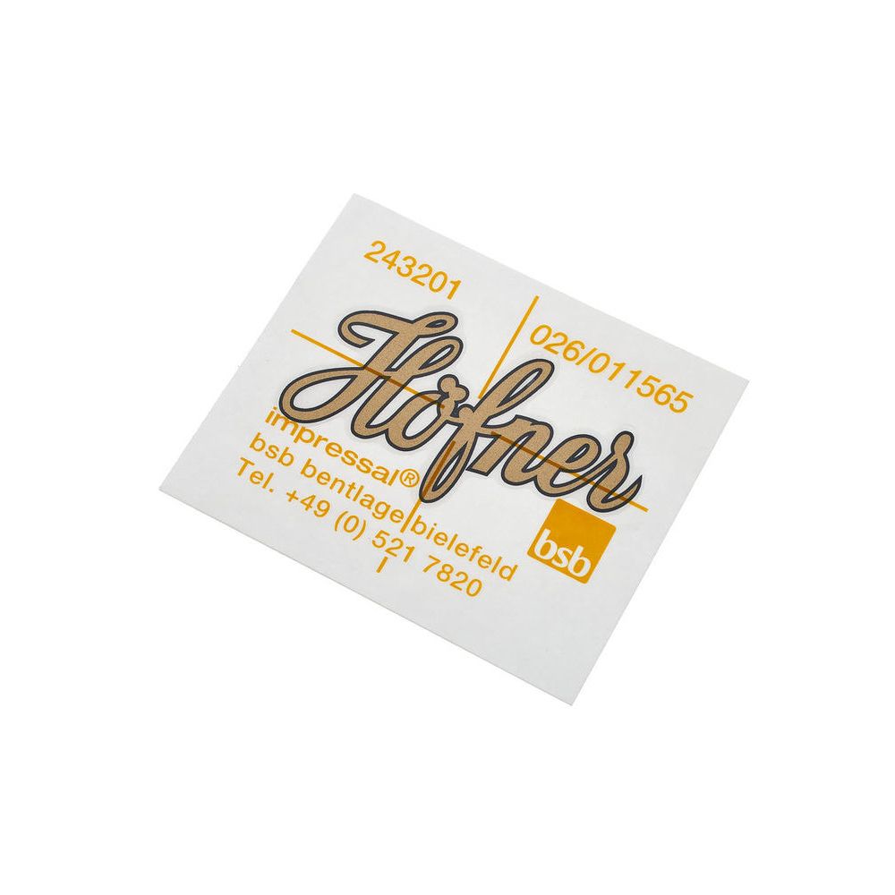 Höfner H65/41B Decal – Thomann Ireland