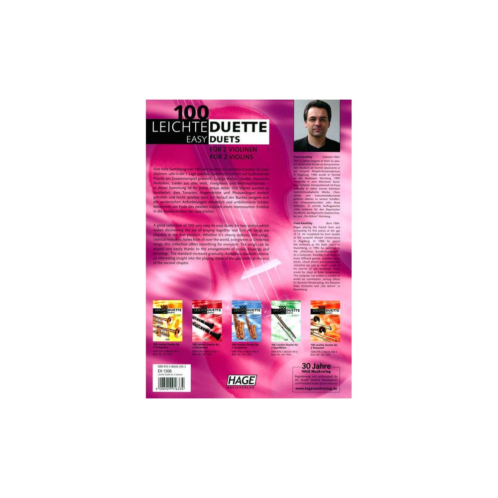 Hage Musikverlag 100 Leichte Duette Violine – Thomann Ireland