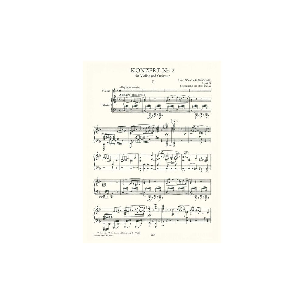 Edition Peters Wieniawski Violinkonzert Nr. 2 – Thomann Ireland