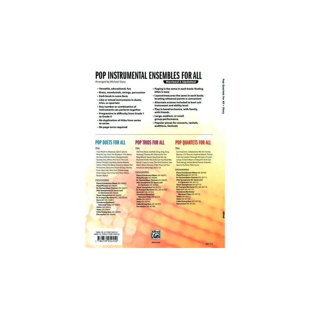 Alfred Music Publishing Pop Quartets For All Trumpet – Thomann Ireland